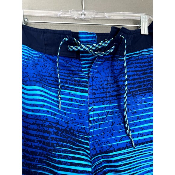 Nike Swim Shorts Men 30 Blue Board Trunks Swoosh Performance Green Bottoms - Picture 3 of 14